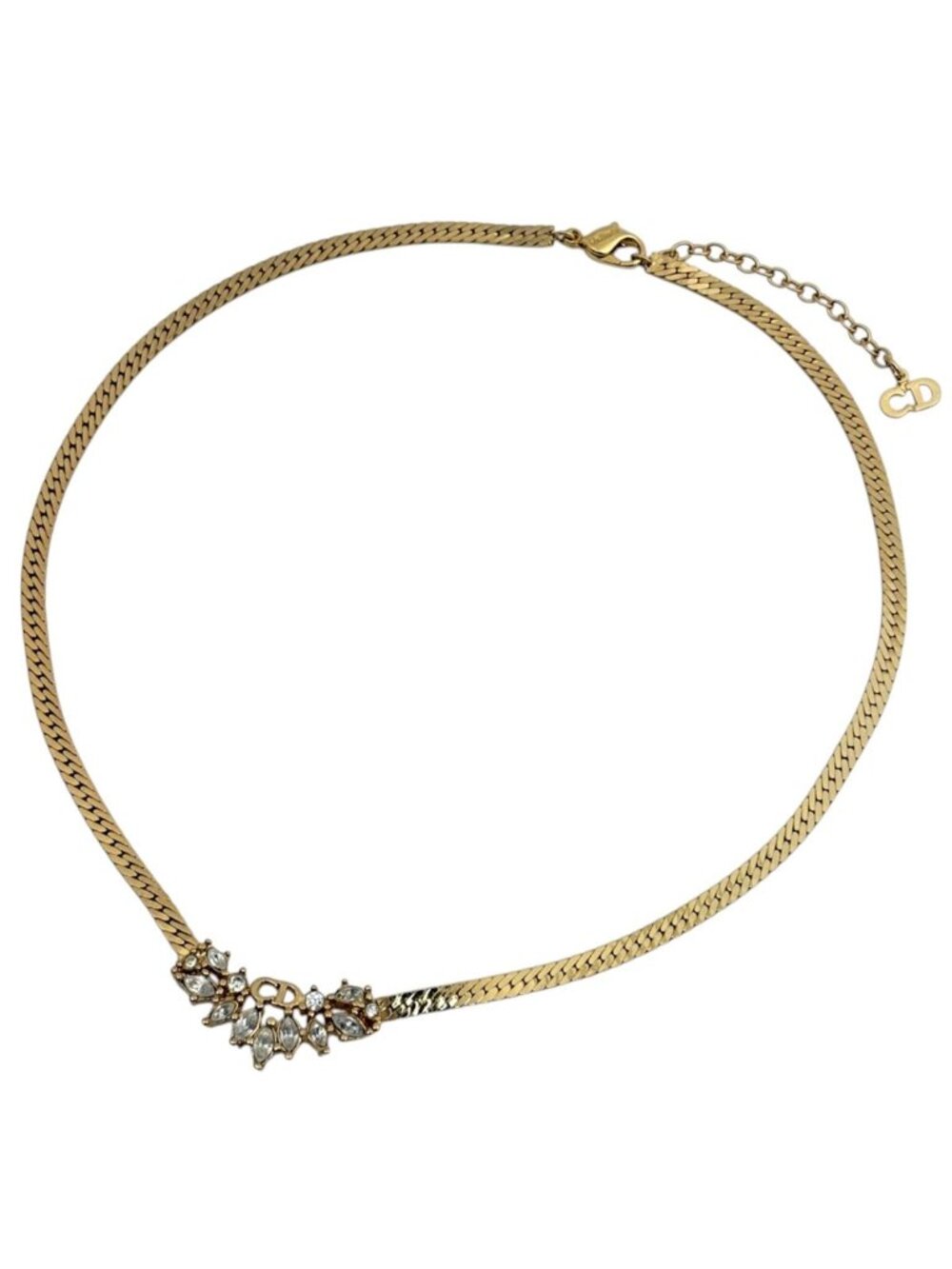 Dior Necklace CD Rhinestone Gold